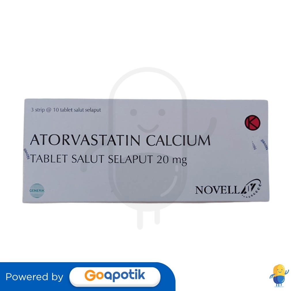Atorvastatin Calcium Novell 20 Mg Box 30 Tablet