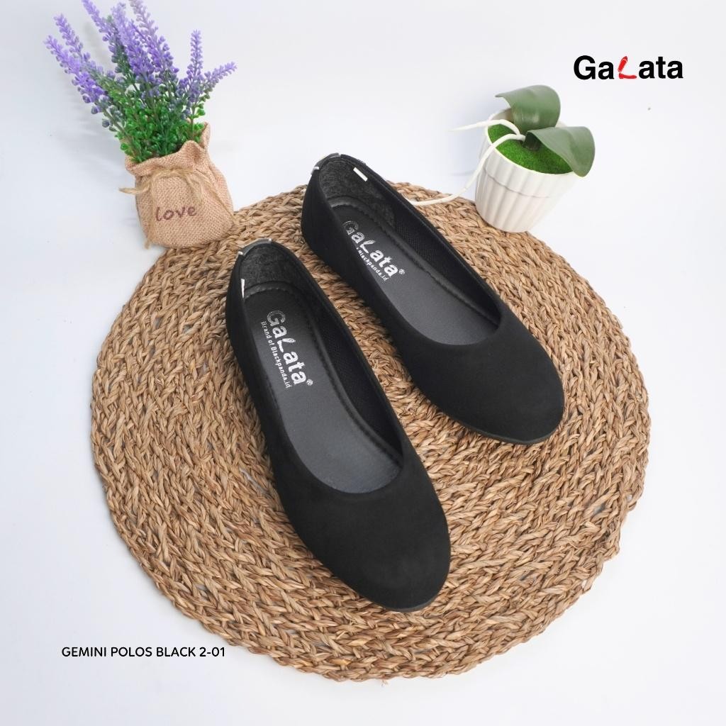 Blackpanda Flatshoes / Sepatu Flat Shoes Wanita Warna Hitam Polos (Black) Ujung Bulat / Flatshoes Wa