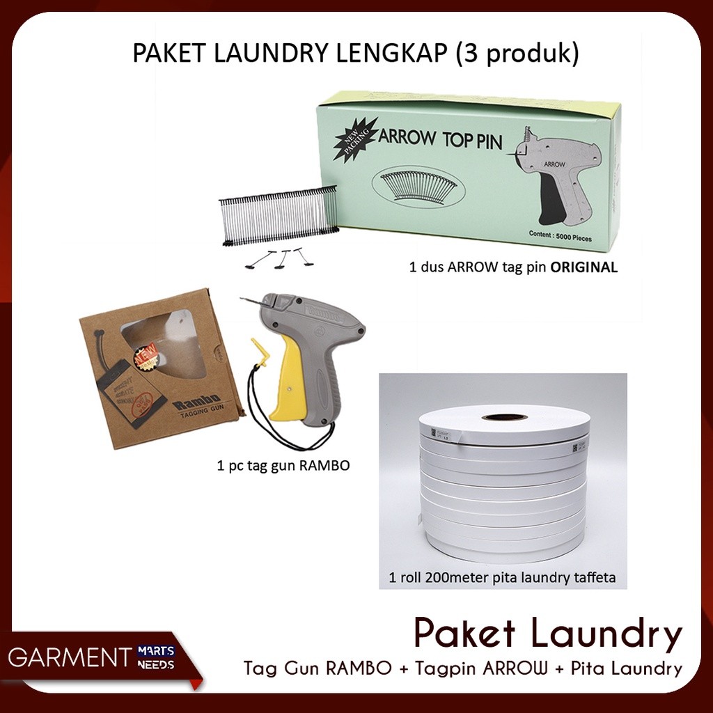 

Paket Laundry Alat Tembak Tag Gun & Tag Pin & Pita Label Penanda