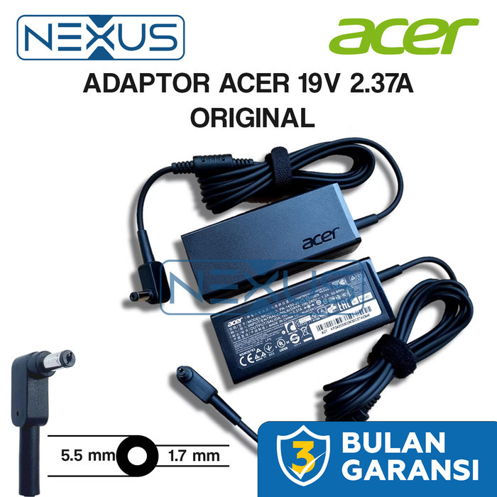 Adator Charger ACER ASPIRE E14 E 14 E5-411 E5-411G E5-421 E5-422G 19V 2.37A 45W DC (5.5x1.7mm)