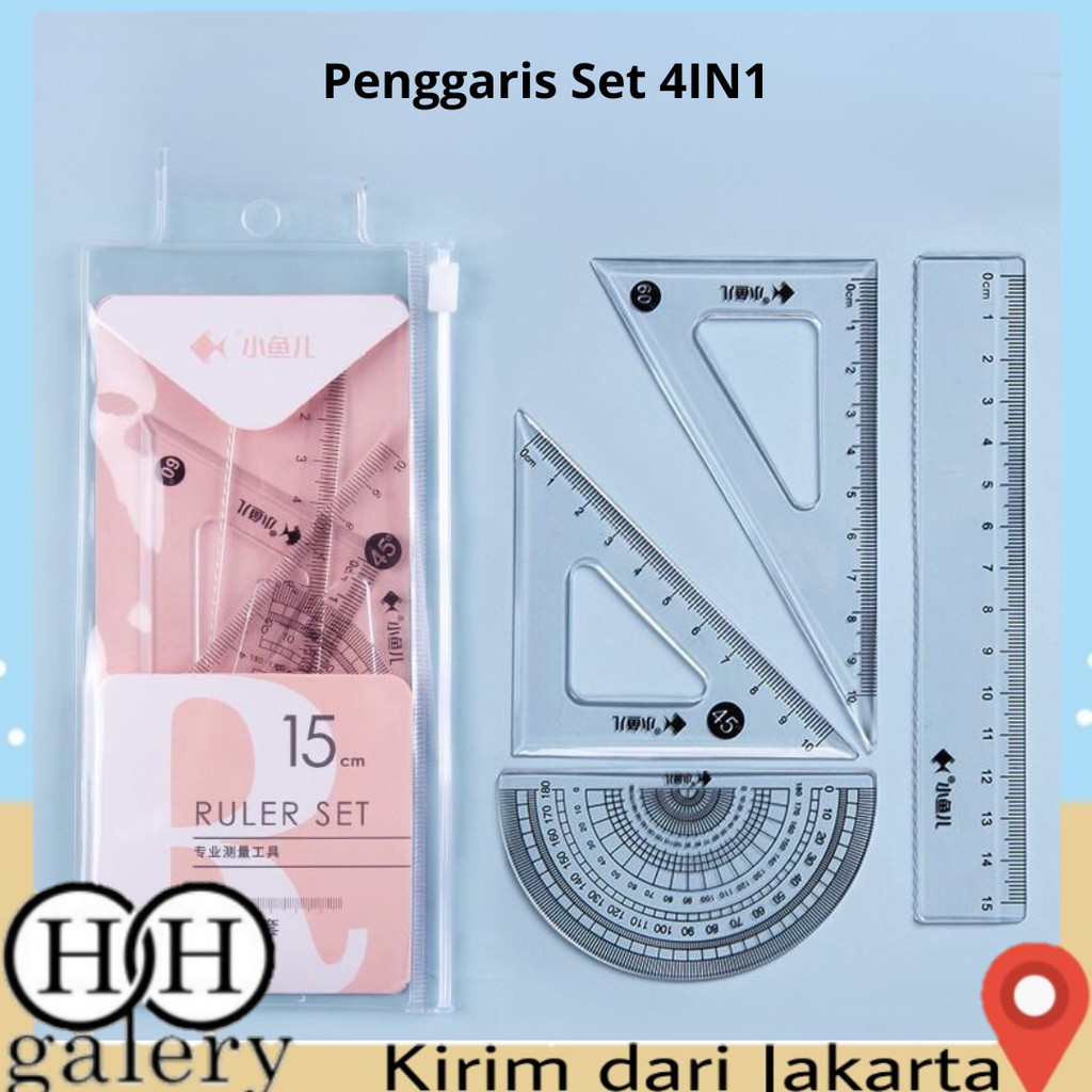 

Penggaris Set 4IN1 15Cm Penggaris Bening Sekolah Isi 4Pcs Lucu Ruller Set Transparant Perlengkapan Sekolah Menggambar Pelajar Mahasiswa Motif Polos Kemasan Ziplock HHG