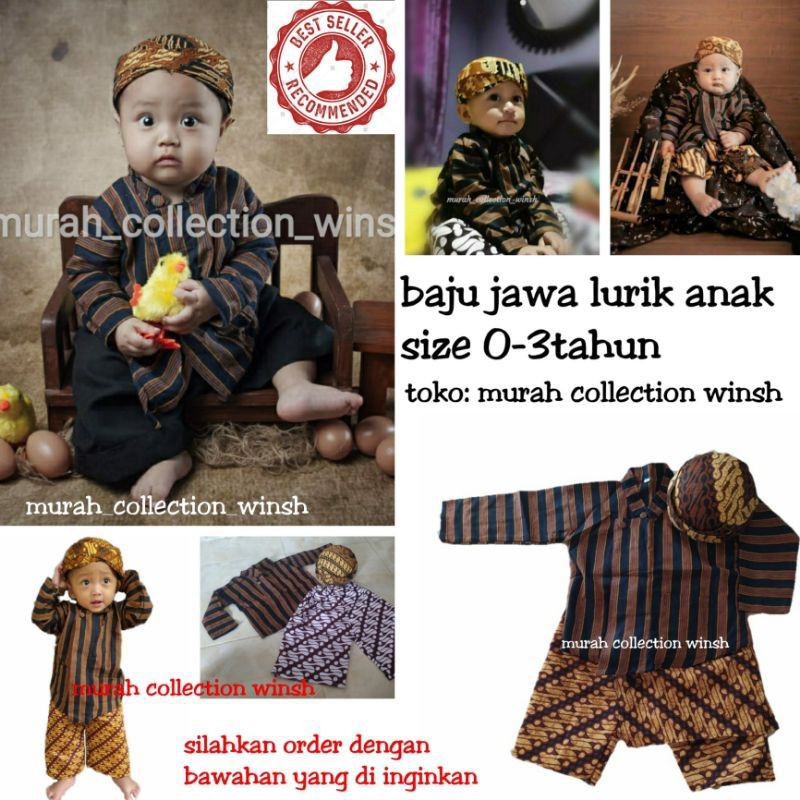 Baju adat anak laki laki // Baju adat jawa anak laki laki // Baju lurik anak // Tedak siten Terlaris