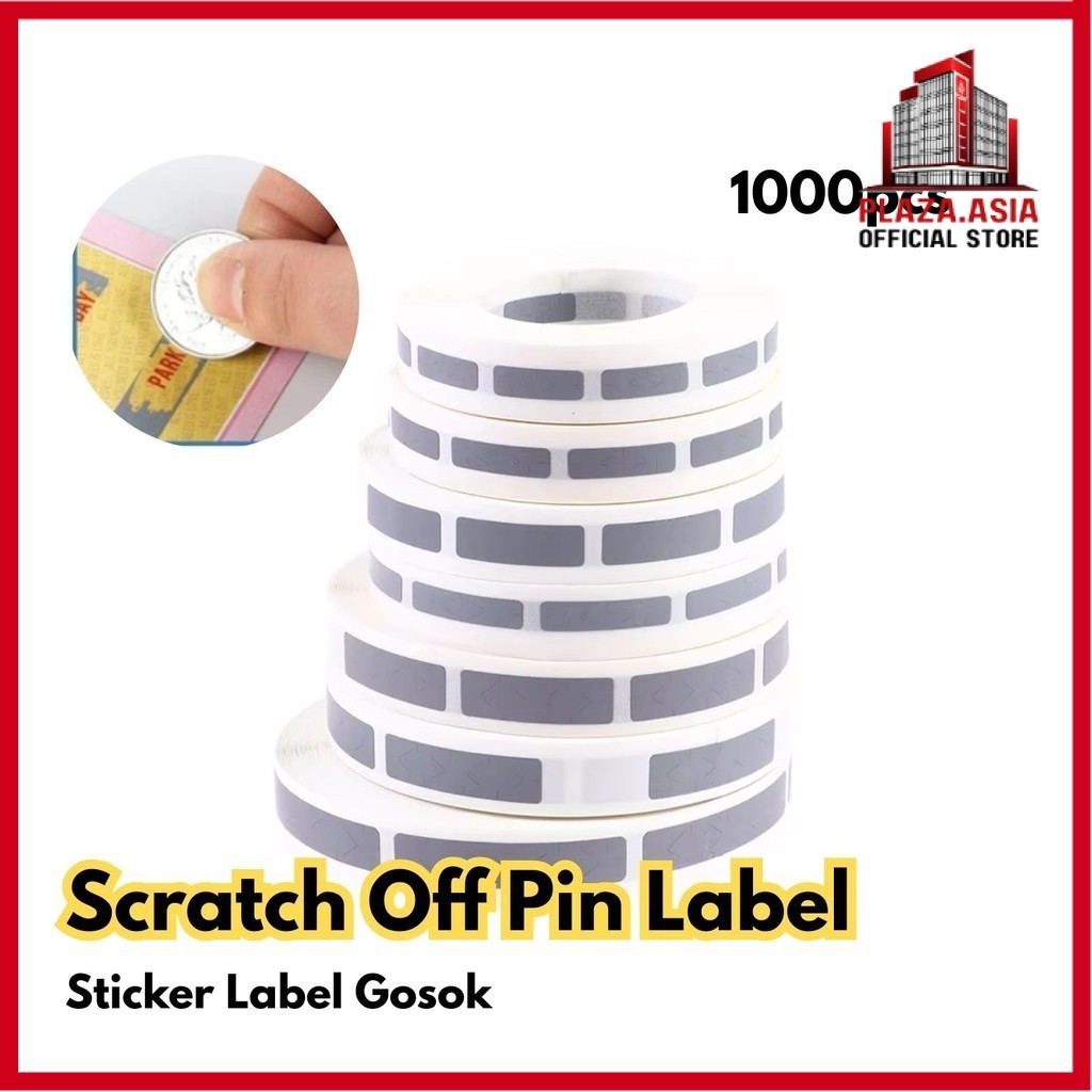 

1000pcs Scratch Off Pin Label Sticker BR096 Label Gosok Scratch 6 X 22mm Penutup PIN Voucher Polos