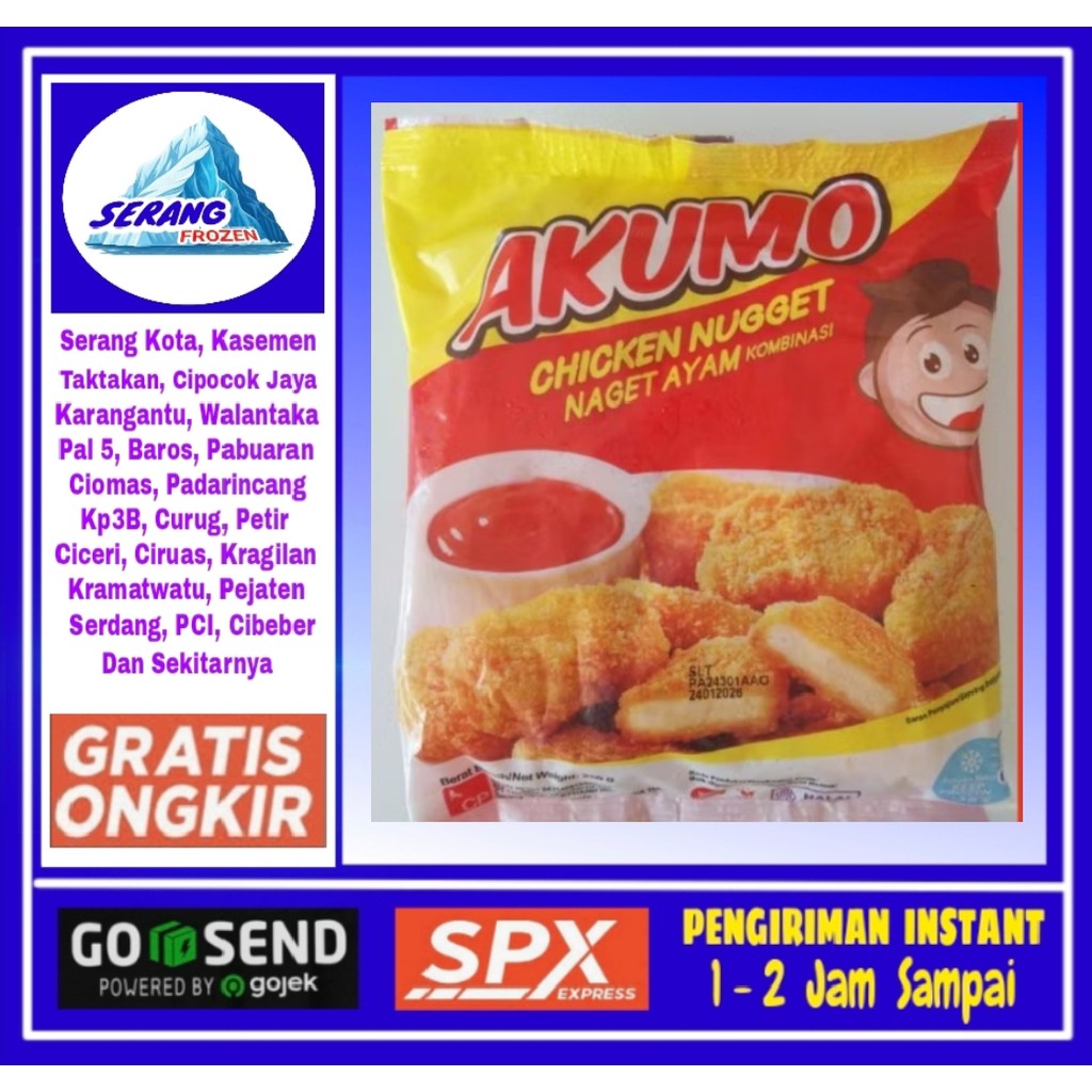 

Nugget Ayam Akumo 250g, naget, Serang Frozen