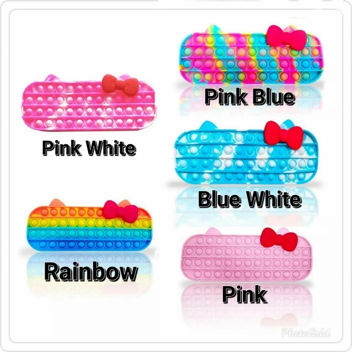 

New Collection[PROMO]] Pencil Case / Kotak Pensil Pop It Model Pita Import - Blue White