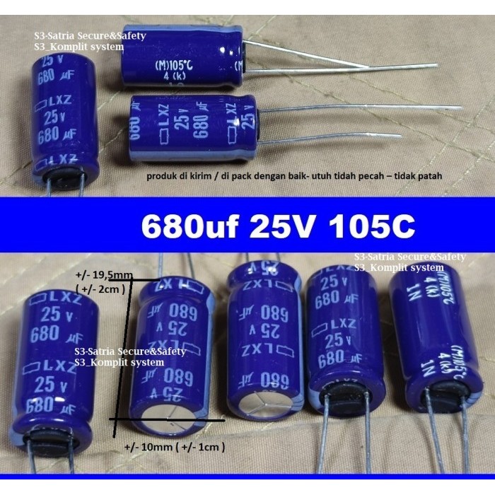 680uf 25v Biru 105C elko 25v680uF Elco 680uf25v 680 uf 25 v 25vol 25volt 680UF 680uF