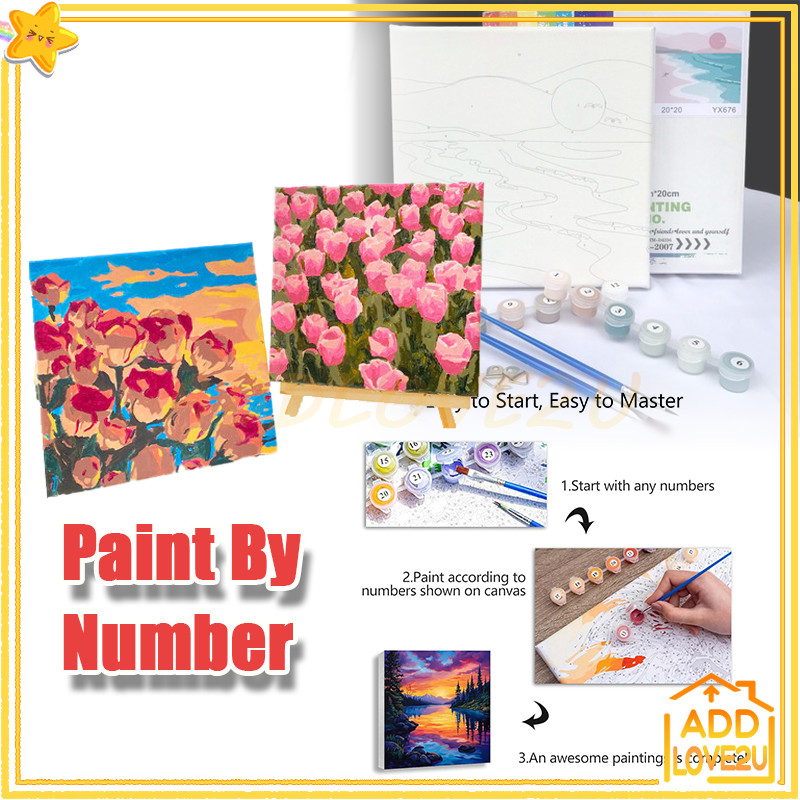 

Paint By Number DIY Digital Painting Kit/Paint Kit Digital/Lukisan Kanvas DIY Digital
