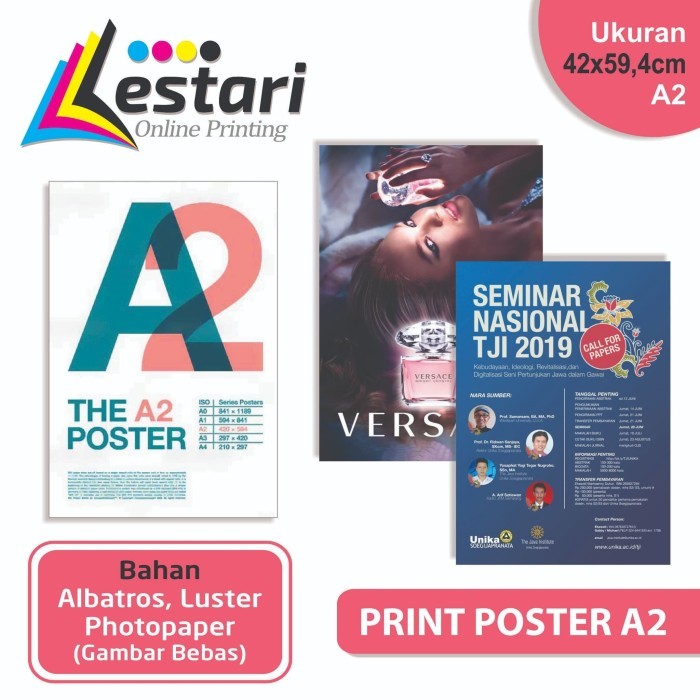 

Cetak Poster A2 Bahan Albatros/Luster/Photopaper - photo peper, laminating glos