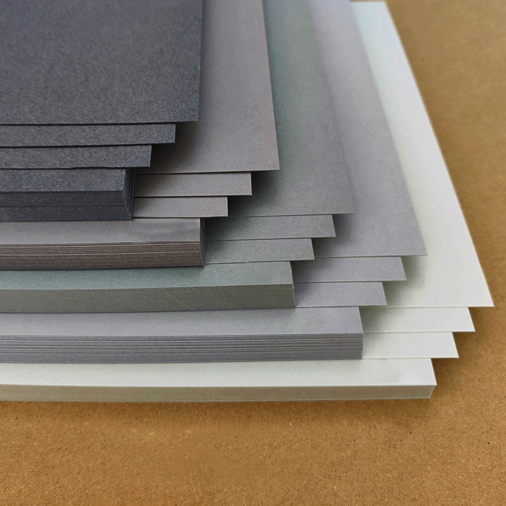 

A4 200gms 30 Sheets Double Sided Gray Hard Cardstock Light Gray Smokey Gray Khaki Dark Gray Colored Pencil Drawing Paper