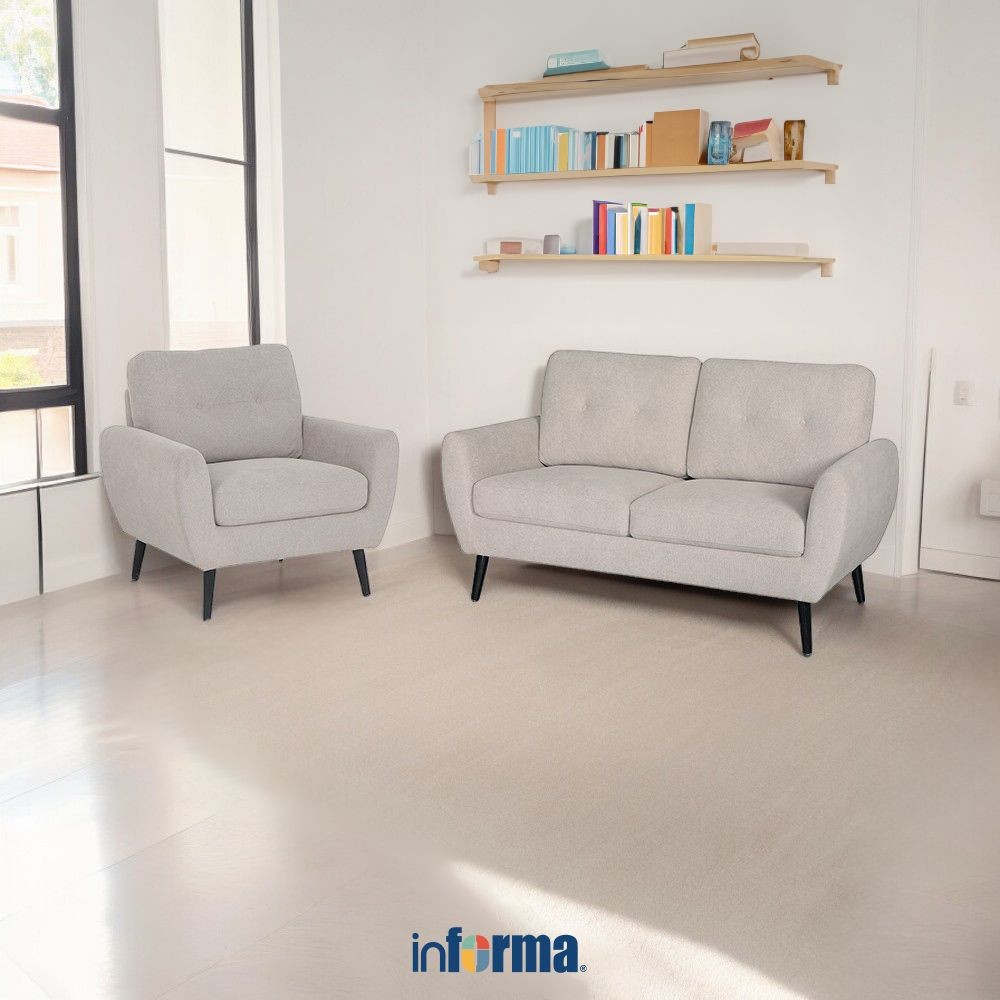 Informa Osaka Sofa Fabric - Cokelat Muda Tempat Duduk Empuk Sofa Ruang Tamu Furniture Indoor Rumah C
