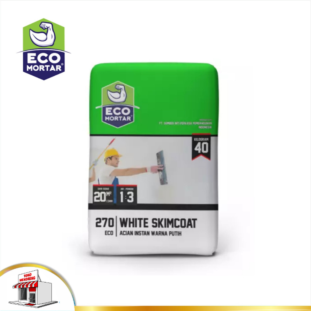 Semen Instan Eco Mortar 270 Acian Putih 40kg Eco270 White SKimcoat