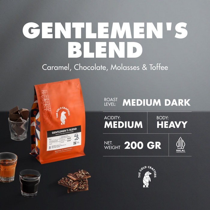 

Gentlemen's Blend Espresso Arabica Biji Kopi Roasted Beans 200GR - Biji Kopi