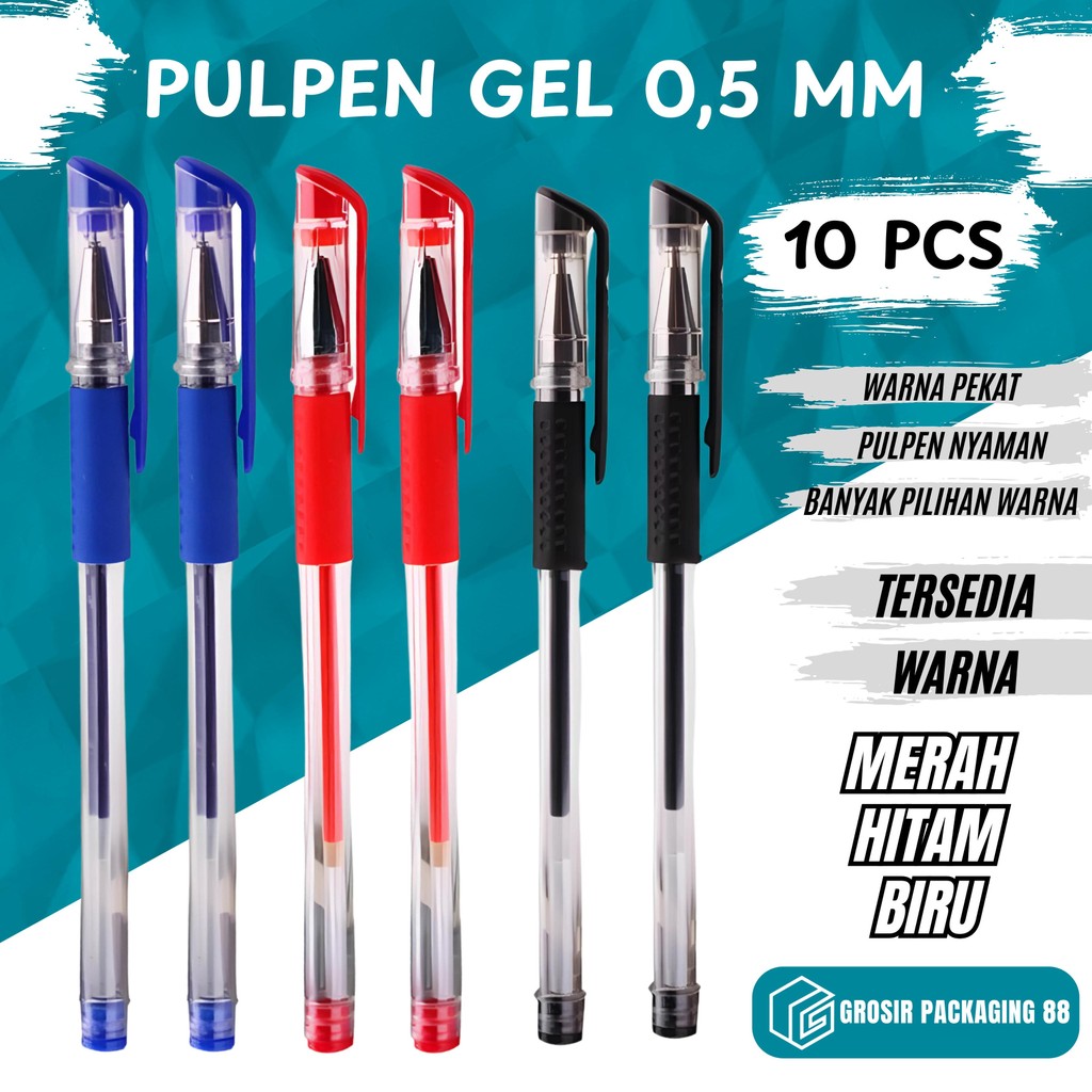 

Pulpen Gel Ink 0.5mm Pena Bolpoin Bolpen Tinta Merah Biru Hitam Alat Tulis Perlengkapan Sekolah Kantor Office Stationery Standard