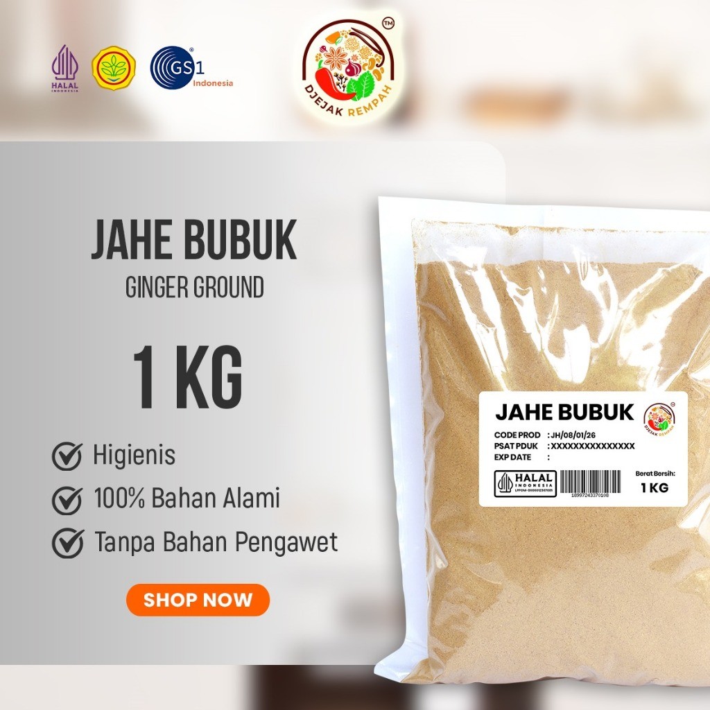 

Jahe Bubuk / White Ginger Powder Premium (Kemasan 100 Gr - 500 Gr)