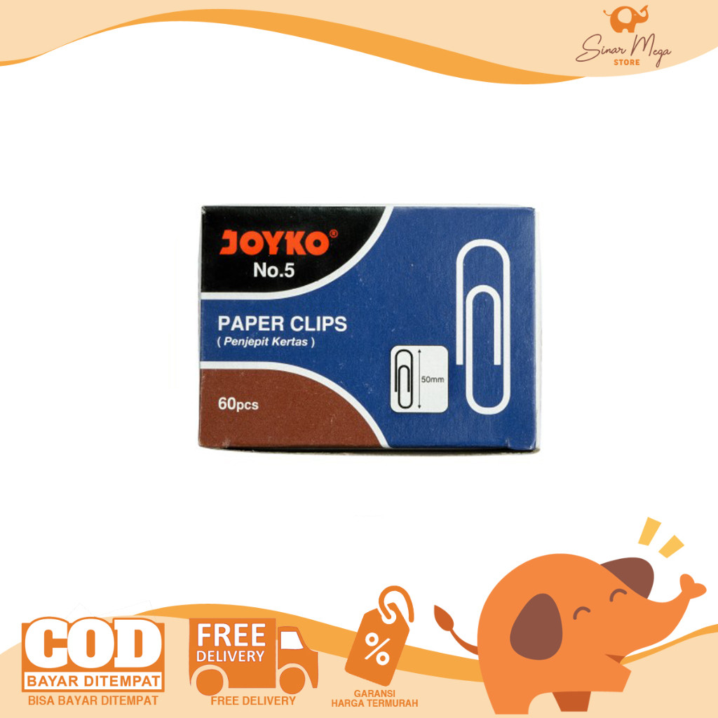 

Joyko Trigonal Clip/Paper Clip/Penjepit klip kertas Jumbo No. 5 Murah