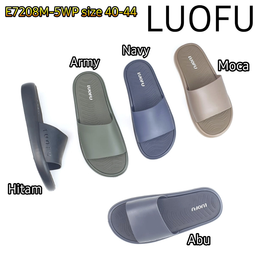 AMAISHOP E7208M-5WP LUOFU ORIGINAL jelly sandal karet empuk murah selop pria sendal cowok import