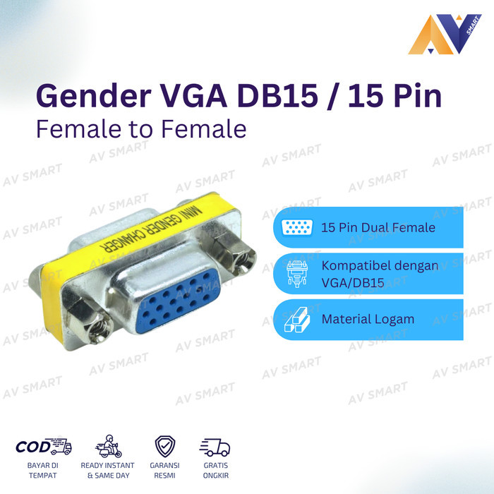 Gender Changer DB15 / VGA Female - Female Konektor 15 Pin DB15 Adapter