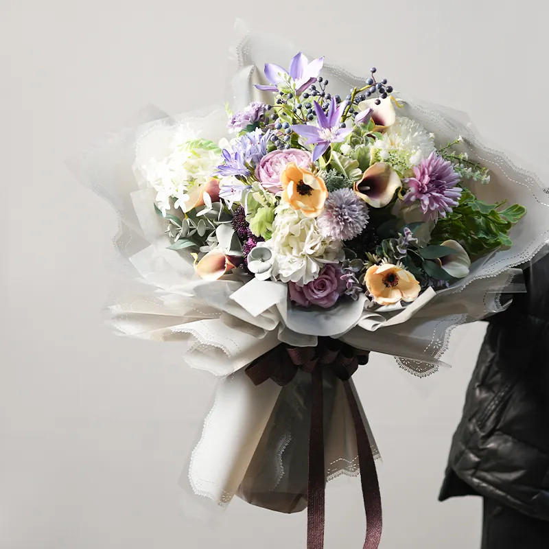 

20 LEMBAR Kertas Buket Bunga Cellophane Lace Frame Flower Wraping Paper Waterproof Motif Renda KB089