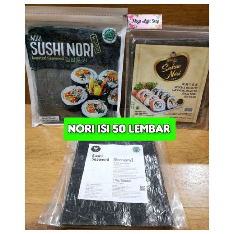 

Nori Sushi isi 50 lembar rumput laut Nori java sakao sushi Manjun ekonomi sakao Nori 50 sushi nori kimbap halal promo termurah