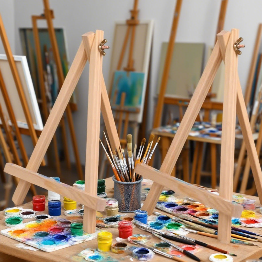 

Adjustable Mini Wooden Easel Stand 2/4/6Pcs Portable Triangular Desktop Painting Canvas Holder for Art Creations