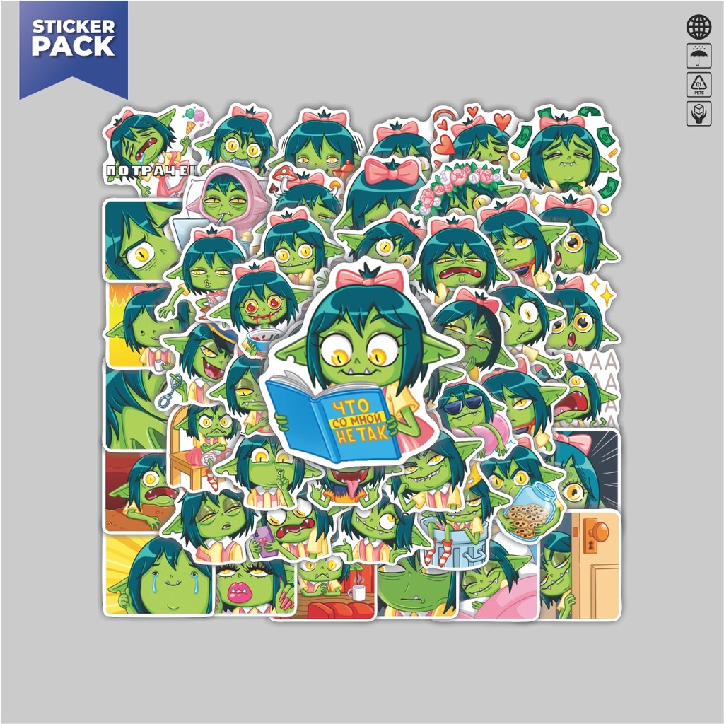 

[100PCS]Stiker Pack Stiker Gabi Aesthetic Vinyl Anti Air Dekorasi Sticker Laptop Buku Journal Koper Helm Casing HP Gitar Helm Skateboard