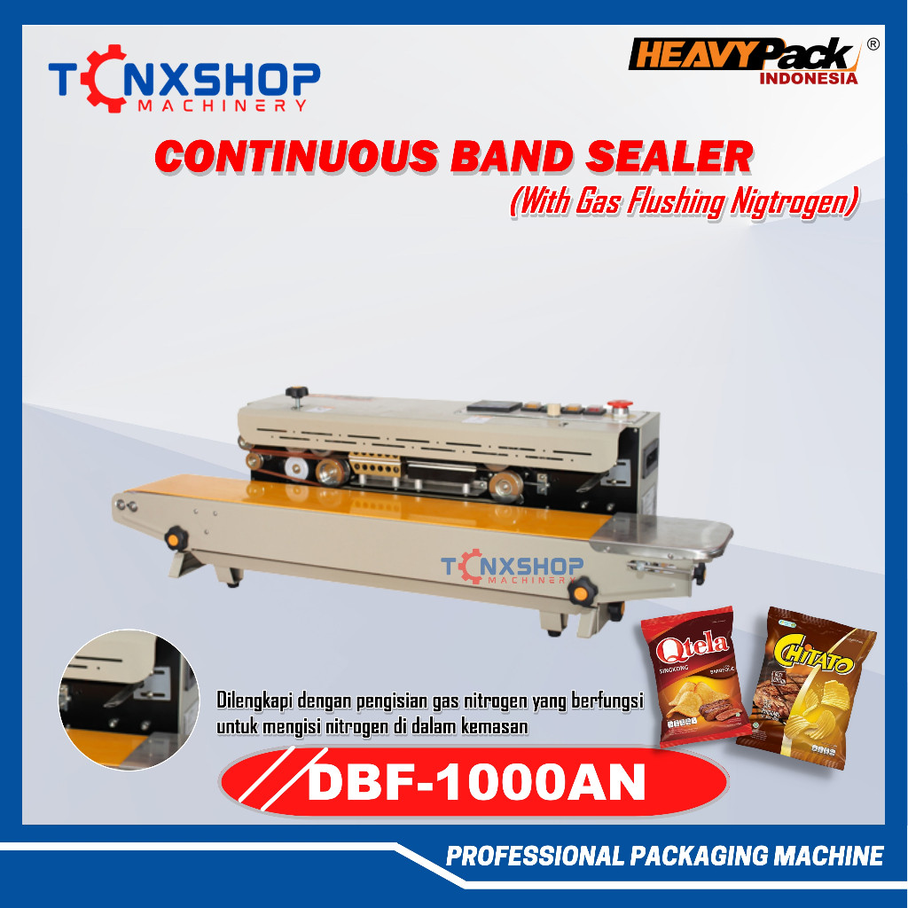 Continuous Band Sealer Isi Angin Udara Nitrogen Kembung DBF-1000AN Heavypack