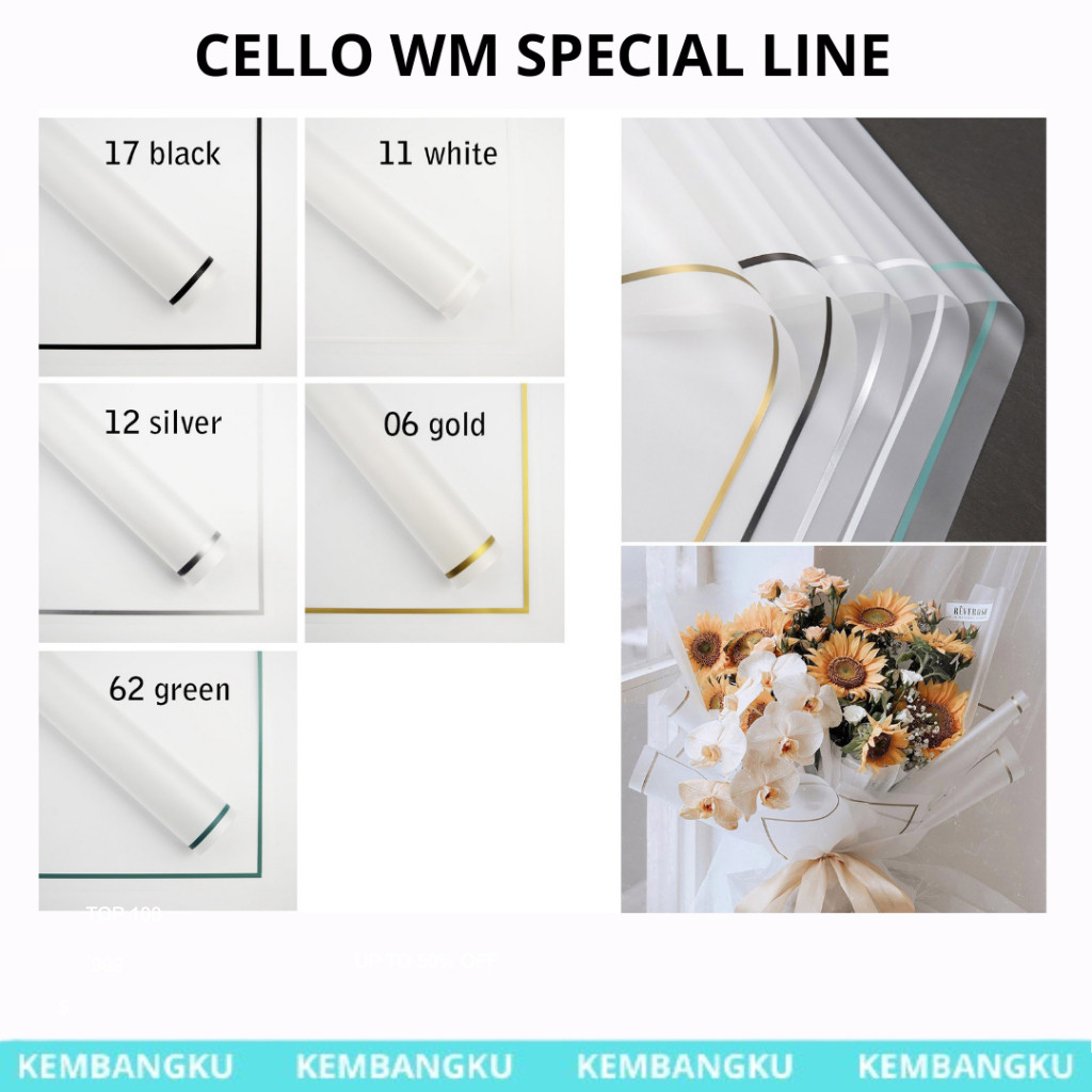 

(pack) Kertas Buket Cellophane Special Line isi 20 lembar special frame