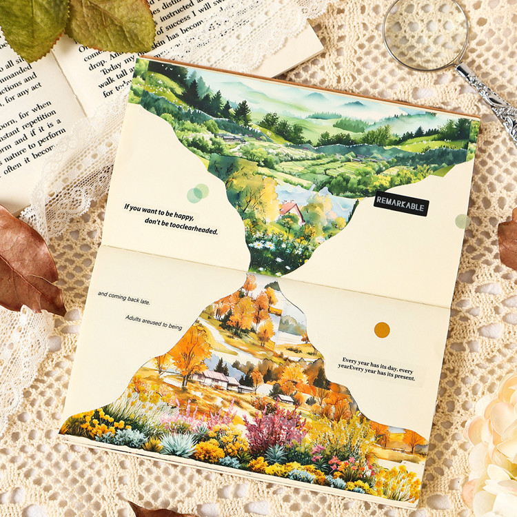 

[Artopia] Sticker GLZS Pemandangan Stiker Alam Pedesaan Musim Semi Gugur Pedesaan Eropa