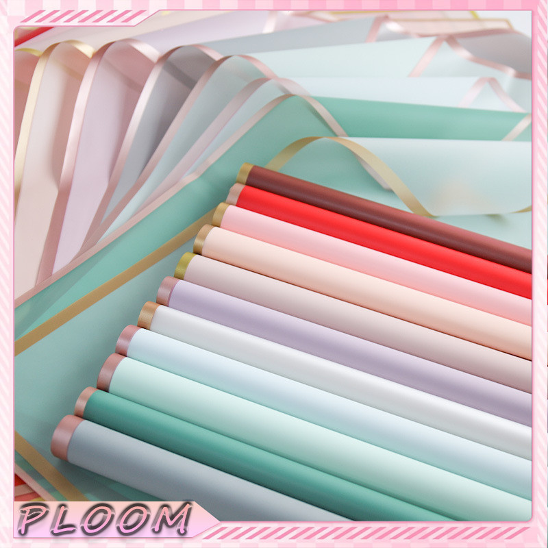 

(Tersedia) 20 lembar kertas kado bunga Gold List buket kertas emas buket kertas kertas buket Korea transparan toko bunga selofan Goldline