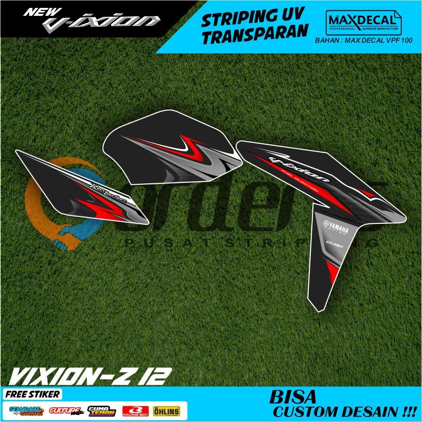 Striping Transparan New Vixion NVA Terbaru – Sticker Transparan Bahan Premium Max Decal UV, Anti Pud