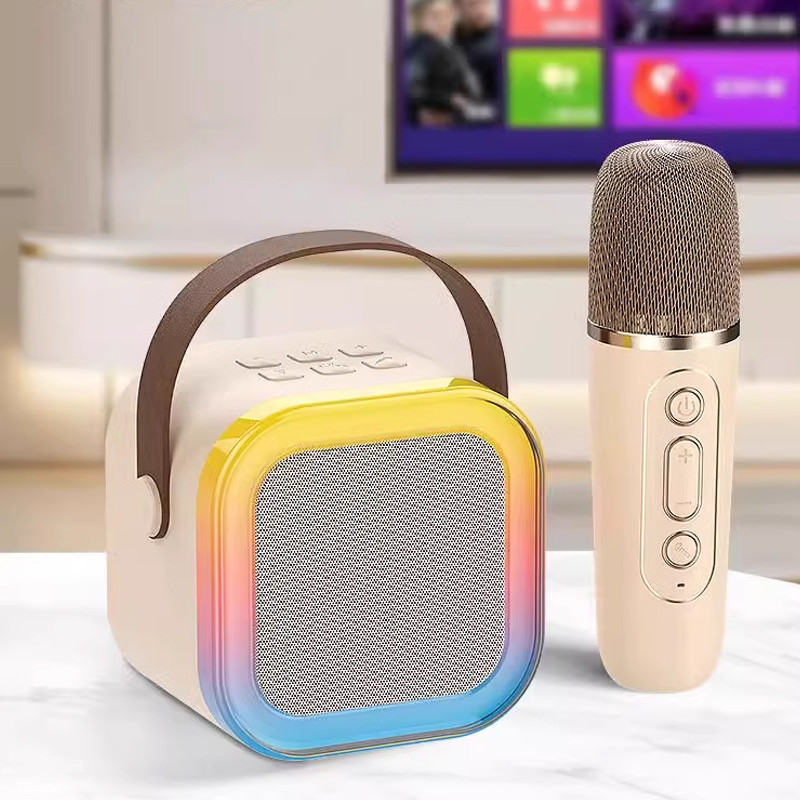 Portable Mic Anak Untuk Mini Speaker Karaoke Bluetooth Microphone Speaker Mic Wireless Rumah Dua Mik
