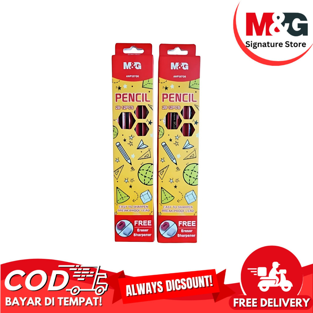 

Pensil 2B M&G AWP357G6 Pensil Hexa 2B Lead Pensil Warna Hitam - SATUAN- SHSNP