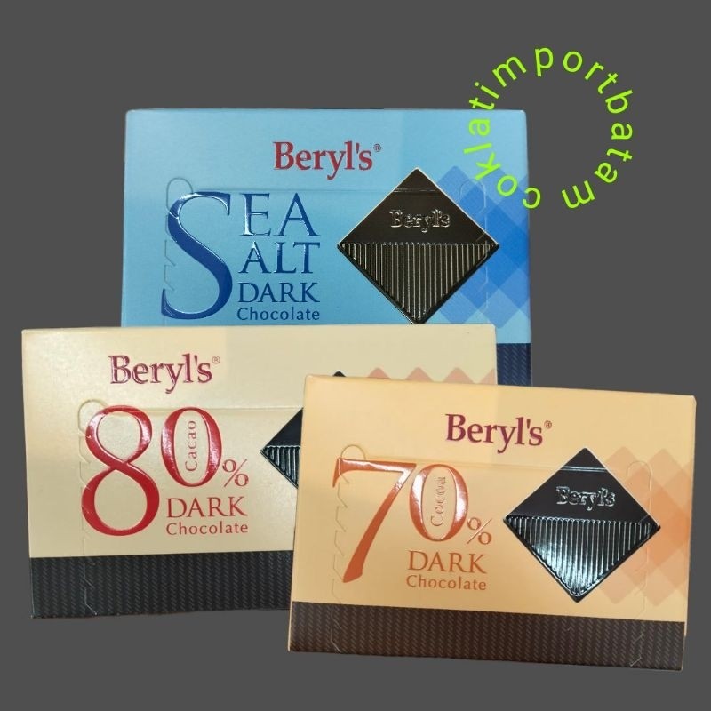 Beryls dark 70% 80% Sea salt dark chocolate Jastip by mosa