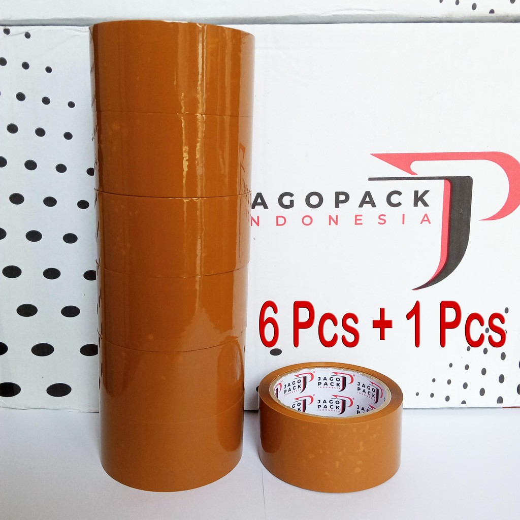 

7 PCS [ 6+1 ] - Lakban Coklat Ekonomis 45 x 90 yard - Lakban Packing - Jago Pack Indonesia