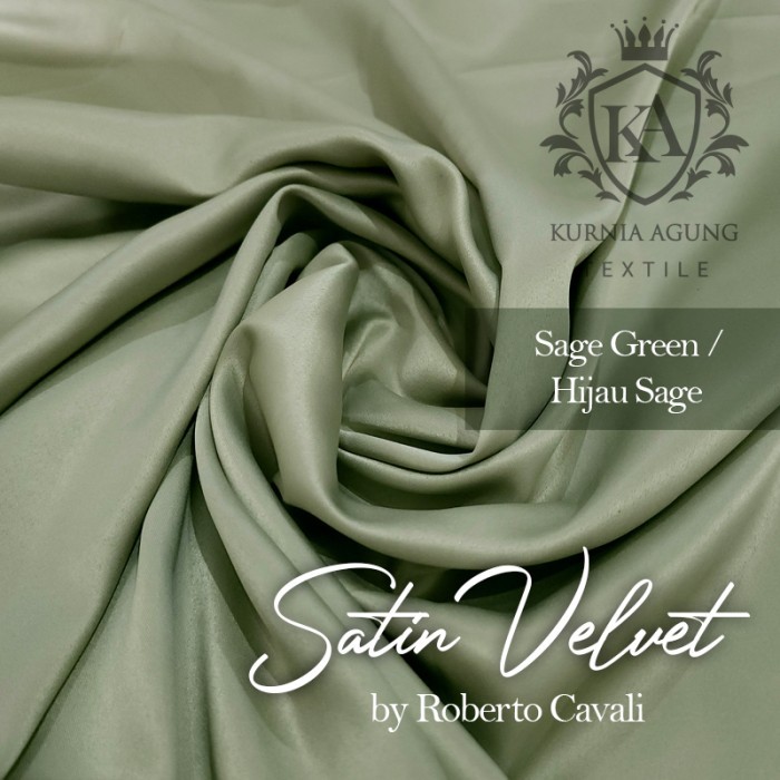 ✨LARIS✨ -Kain SATIN VELVET ROLL X 150CM LEBAR PREMIUM by Roberto Cavali Terang - Putih