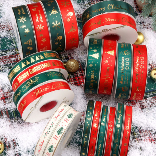 

(ROLL 22 METER) Pita Sablon Natal 1cm dan 2.5 cm (Harga Per Roll isi 22 Meter)