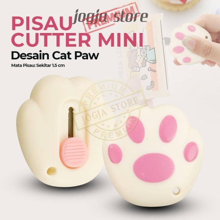 

Pisau Cutter Mini Pemotong Kertas Cat Paw Silet Mini Kater Saku Tajam