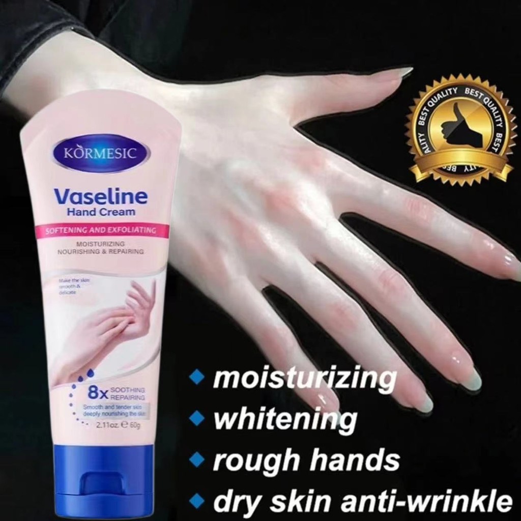 Vaseline krim tangan Pemutih Cream Tangan keriput dan kasar 60g Vitamin E hand krim pelembut tangan 
