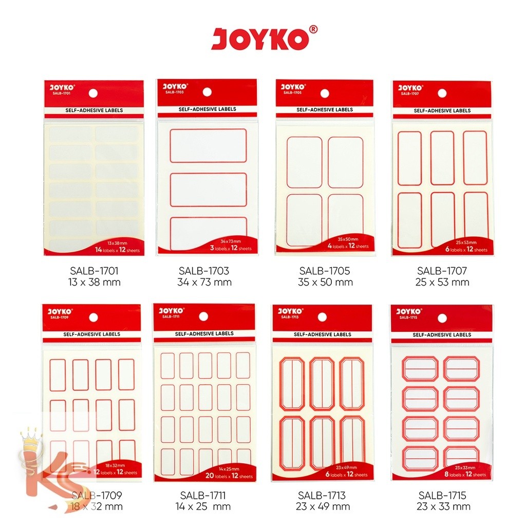 

(KS) Sticker untuk Label NAMA, HARGA, UNDANGAN / Self Adhesive Labels Joyko