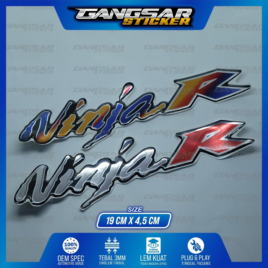emblem timbul ninja r kawasaki / emblem logo ninja r