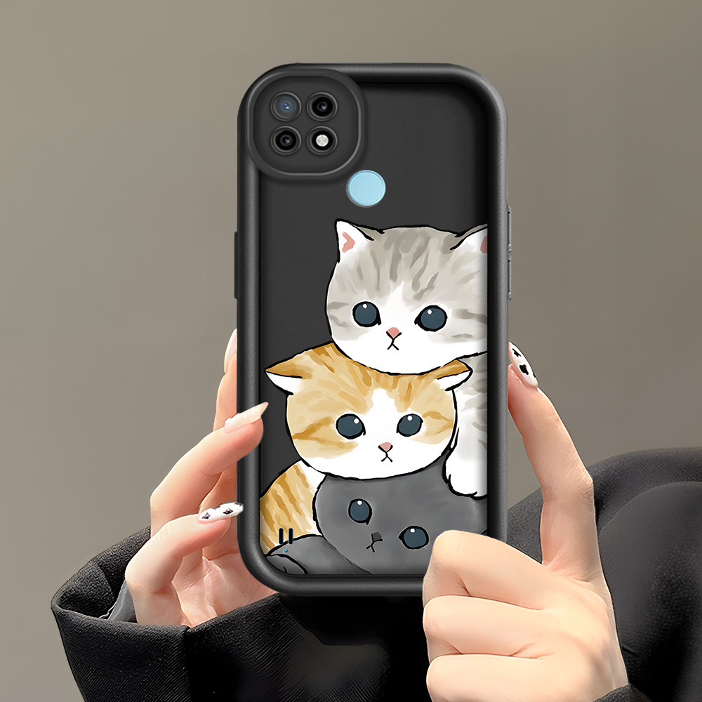 Realme C21 Untuk Hp Casing Phone Case Cesing Soft Cover Cat 3032 Mode Kesing Cream Cassing