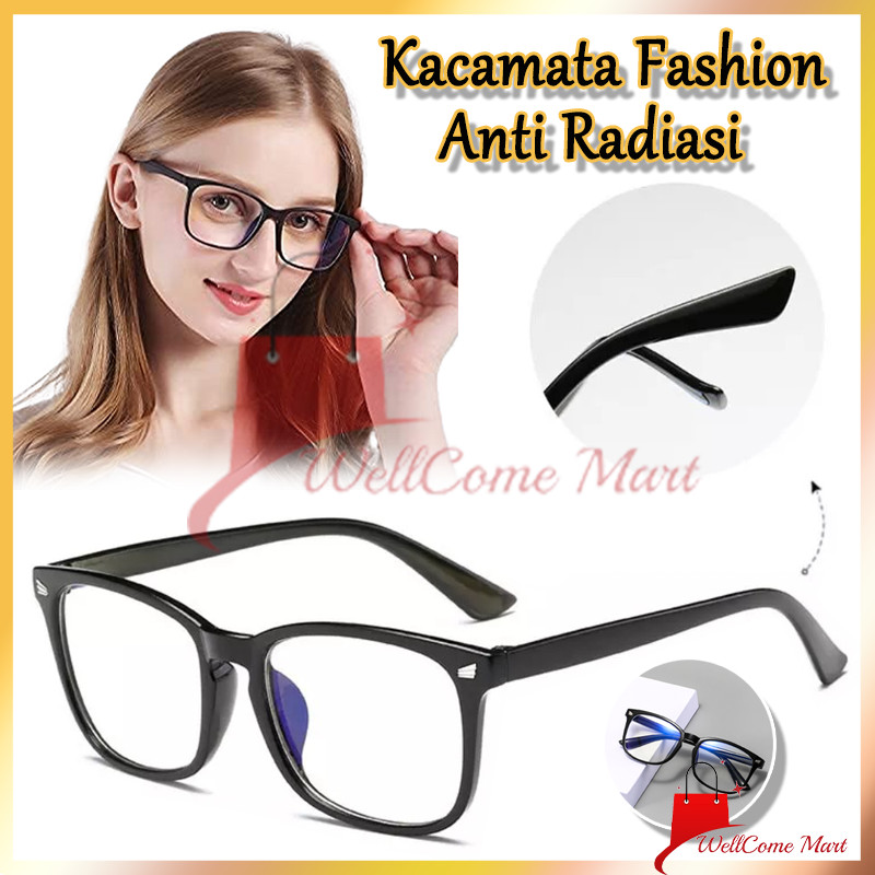 Kacamata  Fashion Optik Wanita Frame Pria/Kacamata Anti Radiasi Transparan/Kacamata Anti Silau Oval 