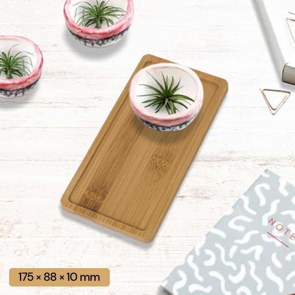 WITUSE Alas Tatakan Pot Tanaman Bamboo Persegi Panjang Alas Untuk Pot Bunga Tempat Pot Bunga - EQF30