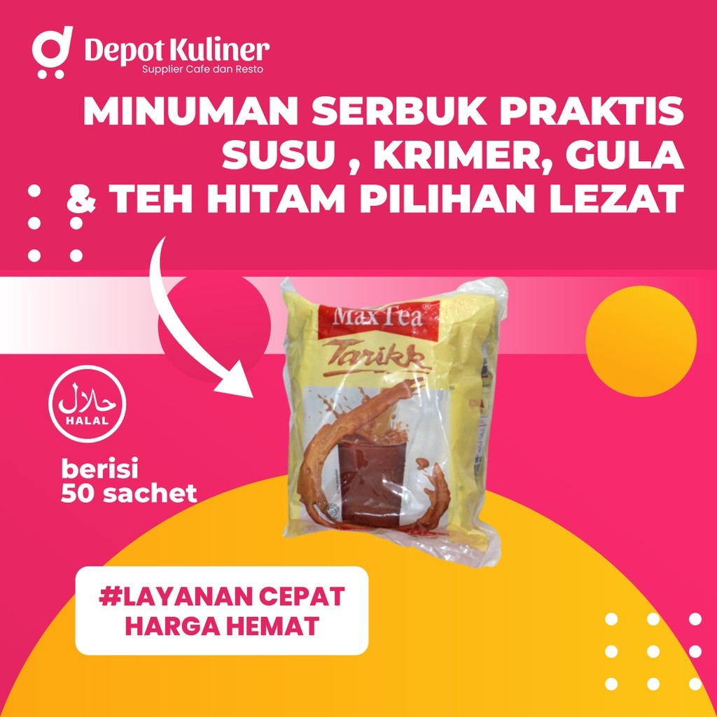 

Max Tea Teh Tarik Isi 50 Saset