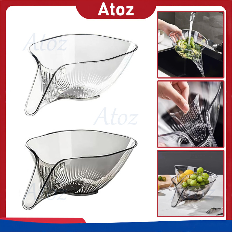 baskom transparan peniris/baskom penyaring air plastik/baskom penyaring pembersih buah