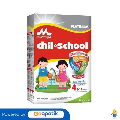 

Morinaga Chil School Platinum Usia 1-3 Tahun Rasa Vanila 400 Gram Dus