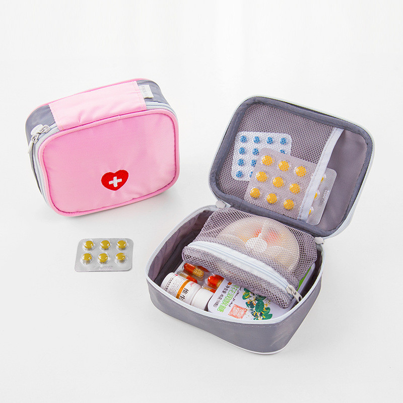 Empty Medical Kits Outdoor First Aid Kit Bag for Travel Portable Mini Pink Medical Case Pills Bandag