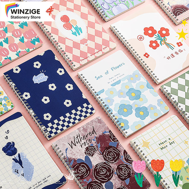 

SURABAYA Winzige 4Pcs Spiral Notebook Set Buku Diary Aesthetic Buku A5 Lucu Ring Buku Catatan Notebook Aesthetic Korea Cute Portable Notepad Tulis Sekolah Vintage