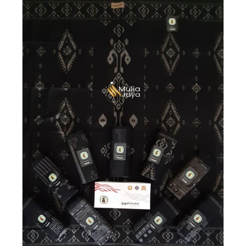 Sarung Gajah duduk kembang/sarung tenun gajah duduk/sarung gajah duduk kembang hitam