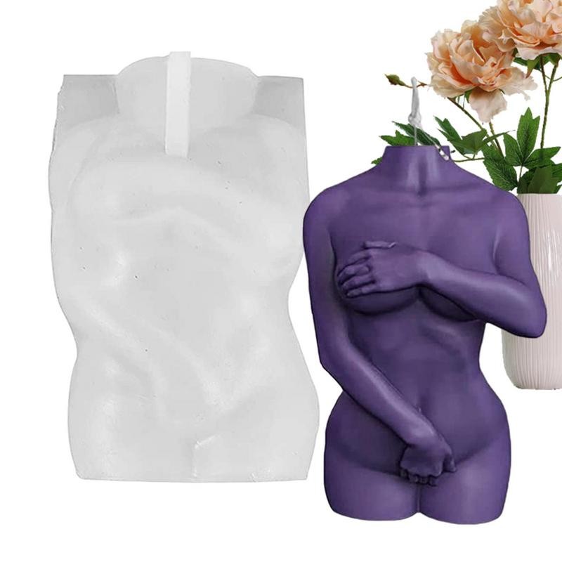 

Candle Mold 3D Naked Shy Women Men Body Shape Mould Body Art Female Male Moulds For DIY Home Craft Making Desk Decor